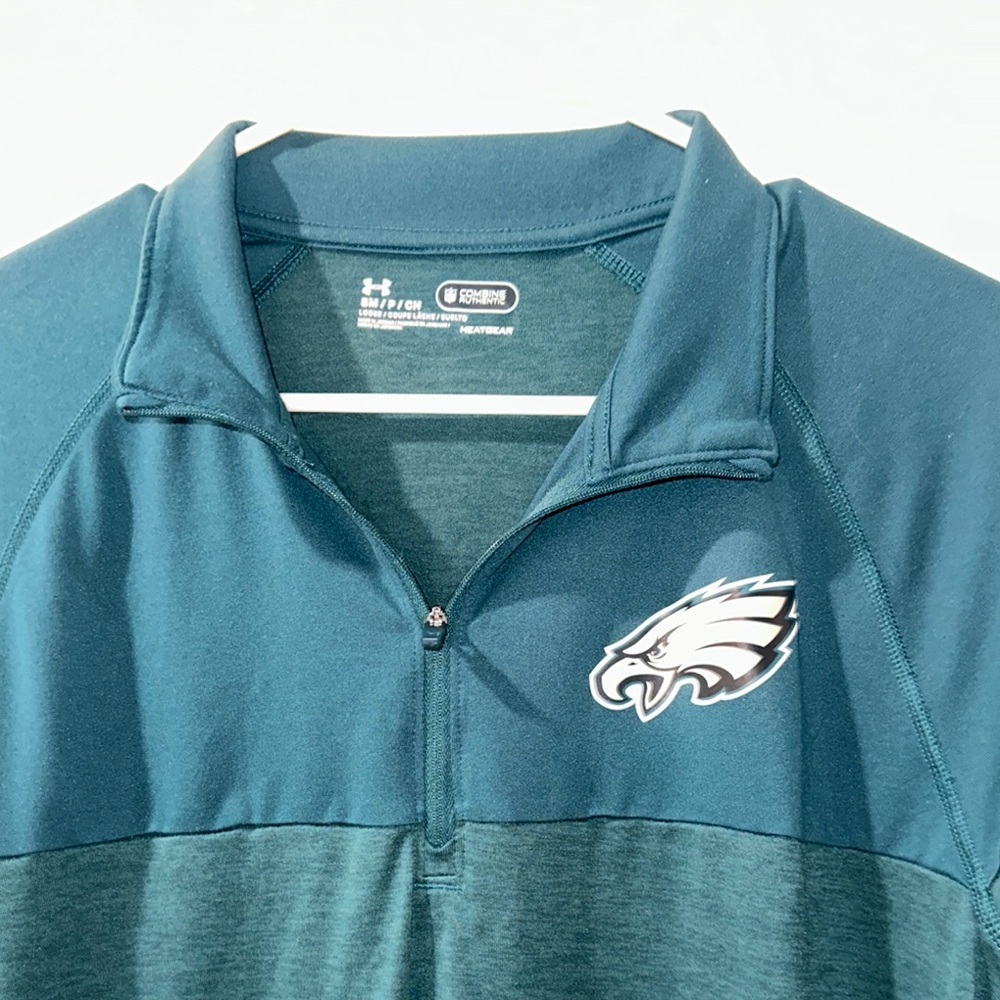 Under Armour Green Philadelphia Eagles Quarter-Zip Pullover - Picture 2 of 4